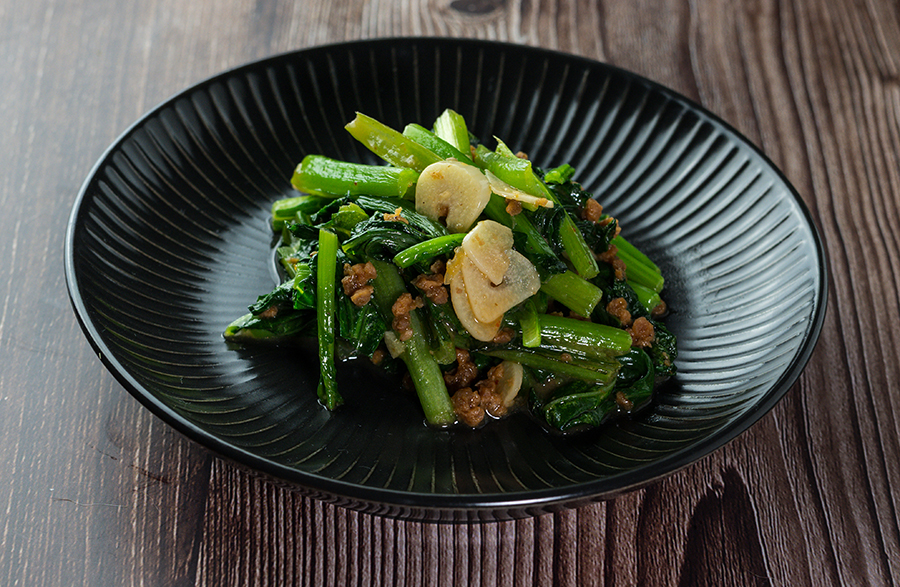 小松菜の麻婆ジャン炒め 完成写真