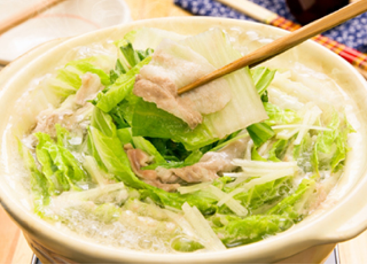 豚バラと白菜のミルフィーユれもん鍋